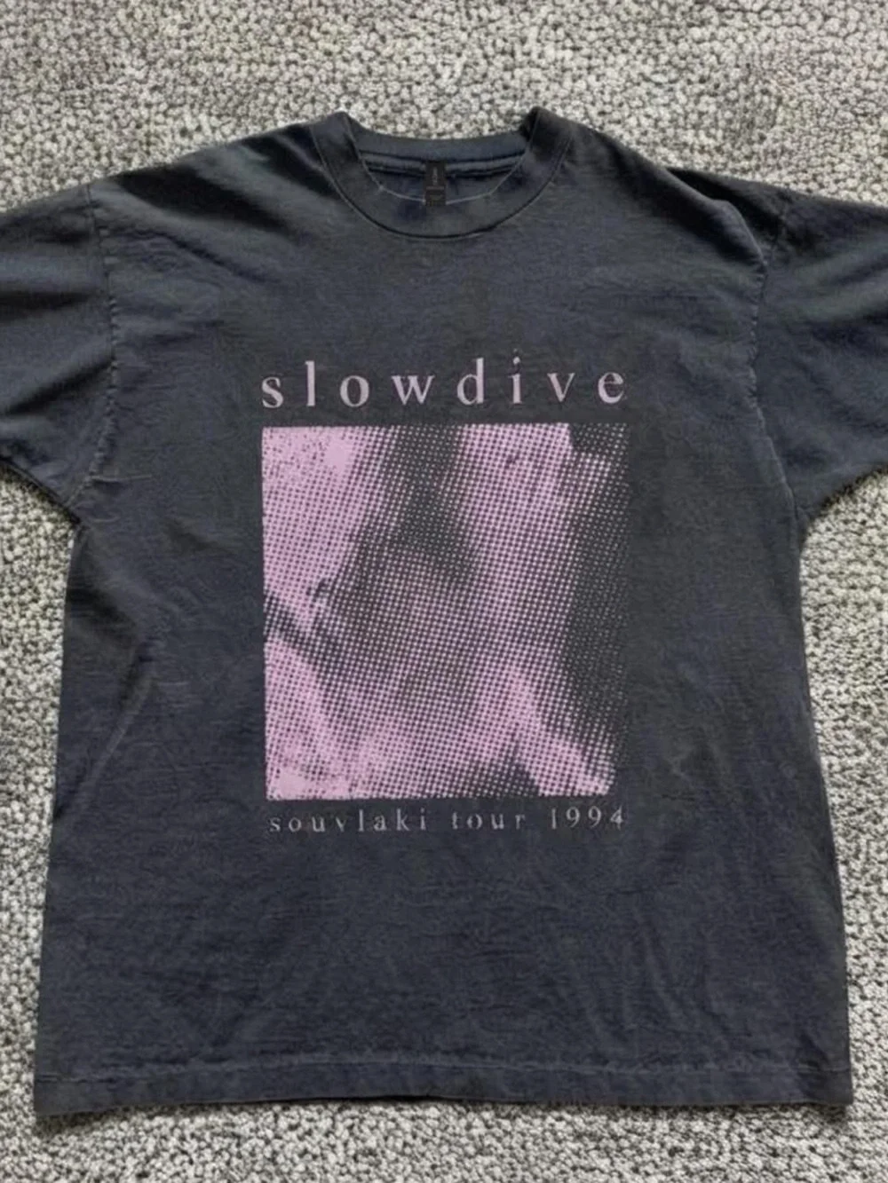 Gildan Black Short-Sleeve Band Tee with Pink Graphic